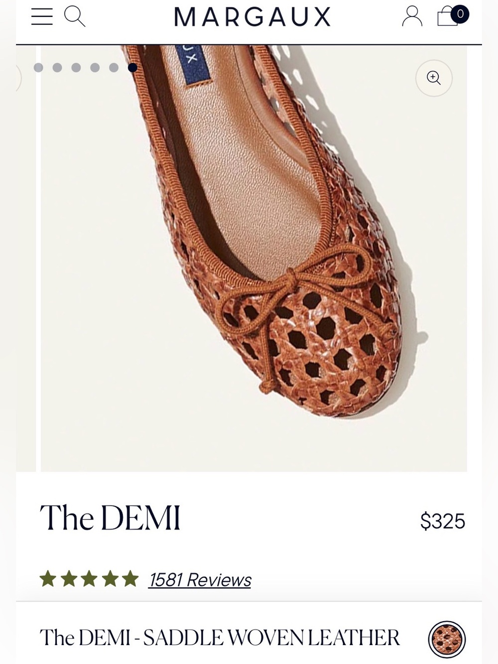 Margaux The DEMI SADDLE WOVEN LEATHER 7.5